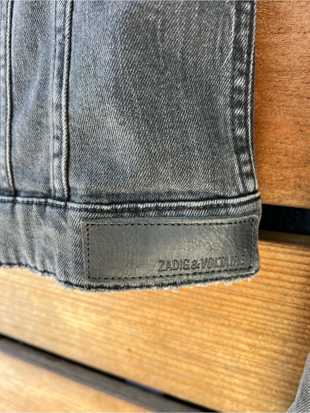 Zadig & Voltaire Distressed Gray Denim Jacket - Picture 4 of 5